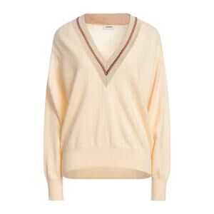 Sandro Women's Bridget Knit V-Neck Sweater In Ivory Wool Cashmere Size 1 / Small